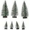 Image de Petits sapins décoratifs enneigés 5cm et 10cm - Lot de 7