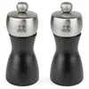 Image de Duo de moulins à poivre et sel en bois noir et inox H12cm