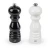 Image de Duo moulins à poivre et à sel bois laqué noir et blanc H18cm