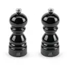 Image de Duo de moulins à poivre et à sel en bois laqué noir H12cm