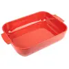 Image de Plat four céramique rectangle rouge 40cm