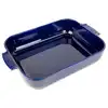 Image de Plat four céramique rectangle bleu profond 40cm
