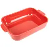 Image de Plat four céramique rectangle rouge 32cm