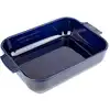 Image de Plat four céramique rectangle bleu profond 32cm