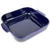 Image de Plat à four carré en céramique bleu profond 36x36cm