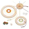 Image de Métier à tisser rond et fleur à tresser en bois beige 22,5x22,5x5 cm