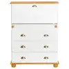 Image de Bureau secrétaire plateau refermable en bois massif blanc/brun