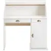Image de Bureau secrétaire avec volet roulant, en bois massif, blanc