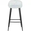 Image de Tabourets de bar coque (x2) avec accoudoirs, blanc/noir