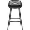 Image de Tabourets de bar (x2) siège coque avec petits accoudoirs, noir