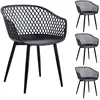 Image de Chaises coque (x4) avec pieds en métal, noir