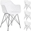 Image de Chaises coque avec pieds en métal (x4), blanc