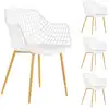 Image de Chaises coque (x4), blanc/chêne sonoma