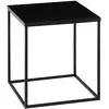 Image de Table d'appoint avec plateau en métal laqué, noir