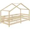 Image de Lit cabane enfant en bois massif coloris naturel, 90 x 190 cm