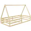Image de Lit cabane enfant montessori au sol en bois coloris naturel 90 x 190