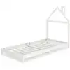 Image de Lit enfant montessori en bois massif, blanc, 90 x 200 cm
