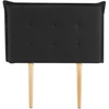 Image de Tête de lit capitonnée sur pieds en bois, noir, 90 cm