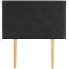 Image de Tête de lit capitonnée en tissu, noir, 90 cm