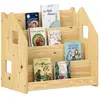 Image de Bibliothèque enfant 4 compartiments en bois massif, coloris naturel