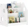 Image de Bibliothèque enfant 4 compartiments en bois massif, blanc