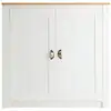 Image de Buffet 2 portes battantes en bois, blanc/brun
