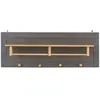 Image de Portemanteau mural 4 patères 1 étagère en bois massif, anthracite/gris
