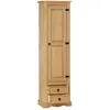 Image de Armoire 8 étagères 2 tiroirs en bois massif finition cirée
