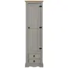 Image de Armoire 8 étagères 2 tiroirs en bois massif, gris/brun