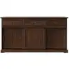 Image de Buffet 3 portes coulissantes 3 tiroirs en bois massif, coloris noyer
