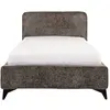 Image de Lit simple en tissu chenille, gris, 90 x 190 cm
