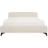 Image de Lit double en tissu chenille, blanc, 140 x 190 cm