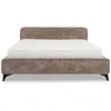 Image de Lit double en tissu chenille, brun, avec sommier, 140 x 190 cm