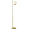Image de Lampadaire 1xE14 laiton mat et blanc