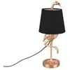 Image de Lampe décorative flamingo doré et abat-jour noir