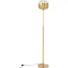 Image de Lampadaire en acier doré et verre h160