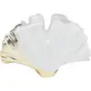Image de Vase feuille de ginkgo en grès blanc et doré h18