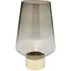 Image de Vase en verre marron et acier doré h40