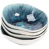 Image de Assiette creuse en grès bleu et blanc d17 - lot de 4