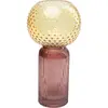 Image de Vase en verre jaune et rose h31