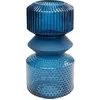 Image de Vase en verre bleu brillant et mat h36