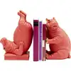 Image de Serre-livres hippopotames en polyrésine rose h29