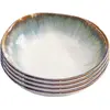 Image de Assiette creuse en céramique blanche et bleue d20 - lot de 4