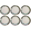 Image de Assiette en céramique blanche et bleue d20 - lot de 6