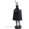 Image de Lampe lapin en polyrésine noire et lin noir h68