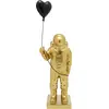 Image de Statuette astronaute doré et ballon coeur noir