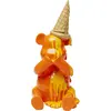 Image de Statuette ours assis cornet de glace en polyrésine orange