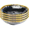 Image de Assiette creuse en grès bleu foncé d20 - lot de 4