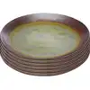 Image de Assiette plate en faïence violette et verte d22 - lot de 6