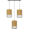 Image de Suspension 3 abat-jours en rotin et acier
